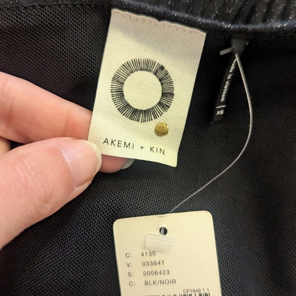 Anthropologie Akemi +Kin Tegan NWT black asymmetrical sparkly dress size XS - Picture 6 of 9